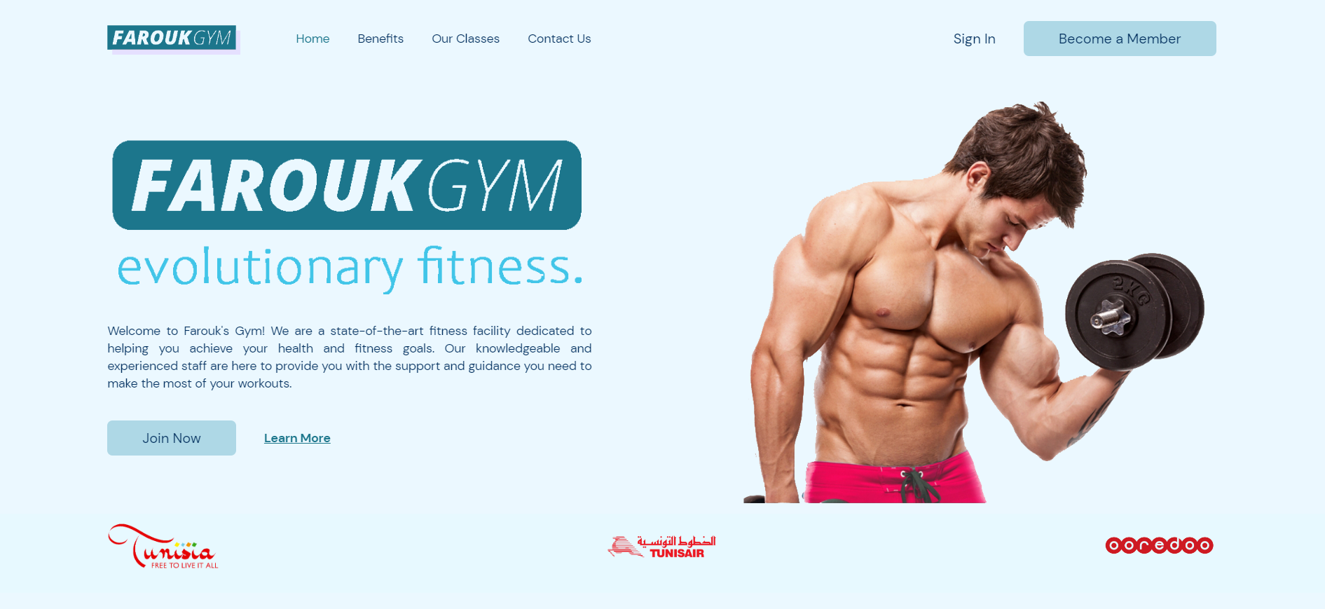 Gym landing
                              page