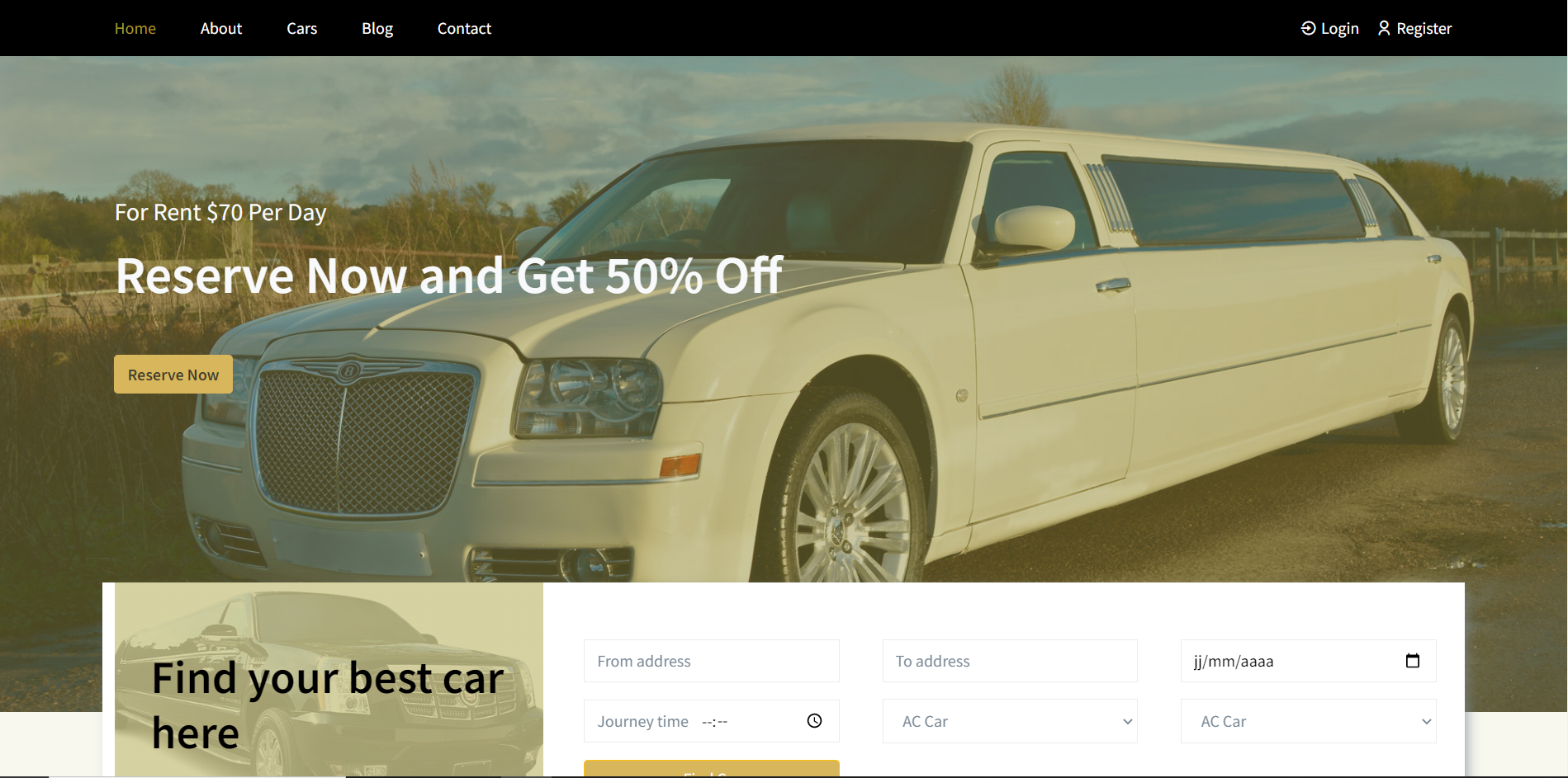 rent cars landing
                              page